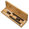 Reusable Silver Chopsticks Natural Ebony Wood Chopsticks - Custom Engraving Names Logos - Classic Square handle Chinese Style - Customized Christmas Gift Luxury Chopsticks Set With Holder Bamboo Box view 1