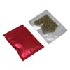 PABCK 100 Pcs 3.3x5.1 inch (Inside Size 2.9x3.9 inch) Matte Red Front Window Resealable Foil Zipper Lock Pouch for Zip Reclosable Lock Food Storage Bags Heat Seal Pouch Airtight Edible Grocery Pack view 1