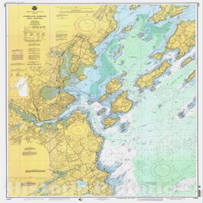 Historic Pictoric Portland Harbor and Vicinity 1998 Nautical Chart Print - 44in x 59in