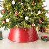 Glitzhome Hammered Metal Christmas Tree Collar Decorations, 26" D, Red view 1