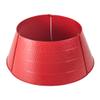 Glitzhome Hammered Metal Christmas Tree Collar Decorations, 26" D, Red view 2