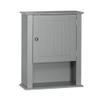 Thaweesuk Shop Grey Wooden Medicine Cabinet Organizer Cabine Storage Shelf 1 Door Bathroom Wall Mount Kitchen Drawers Cupboard Floor Rack Toilet 20.47" H x 16.54" W x 7.09" D view 1