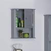Thaweesuk Shop Grey Wooden Medicine Cabinet Organizer Cabine Storage Shelf 1 Door Bathroom Wall Mount Kitchen Drawers Cupboard Floor Rack Toilet 20.47" H x 16.54" W x 7.09" D view 4
