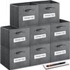 artsdi Fabric storage cubes (Set of 8) 11 Inch Cube Storage Bin, cube storage with 8 Labels Window Cards & a Pen, Foldable cube organizer bins, 11x11 storage bin, Cubby Organizer bins, Gray view 1