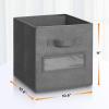 artsdi Fabric storage cubes (Set of 8) 11 Inch Cube Storage Bin, cube storage with 8 Labels Window Cards & a Pen, Foldable cube organizer bins, 11x11 storage bin, Cubby Organizer bins, Gray view 3