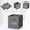 artsdi Fabric storage cubes (Set of 8) 11 Inch Cube Storage Bin, cube storage with 8 Labels Window Cards & a Pen, Foldable cube organizer bins, 11x11 storage bin, Cubby Organizer bins, Gray view 4