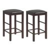 Linon Betsy Espresso Backless 25" Counter Stools Set of Two, Espresso Stools view 1