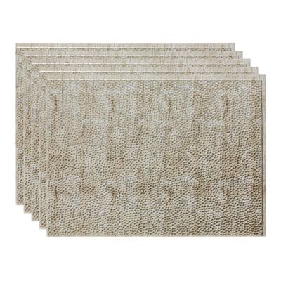 FASDE Hammered Decorative Vinyl 18in x 24in Backsplash Panel in Vintage Metal (5 Pack)