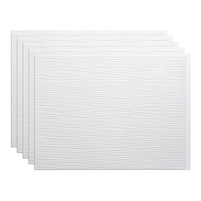 FASDE Ripple Decorative Vinyl 18in x 24in Backsplash Panel in Matte White (5 Pack)