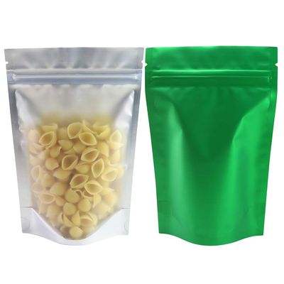QQ Studio 100PCS Matte Translucent Front Colored Stand-Up Resealable QuickQlick Bags (14x20cm (5.5x7.9"), Translucent/Green)