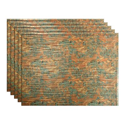 FASDE Ripple Decorative Vinyl 18in x 24in Backsplash Panel in Copper Fantasy (5 Pack)