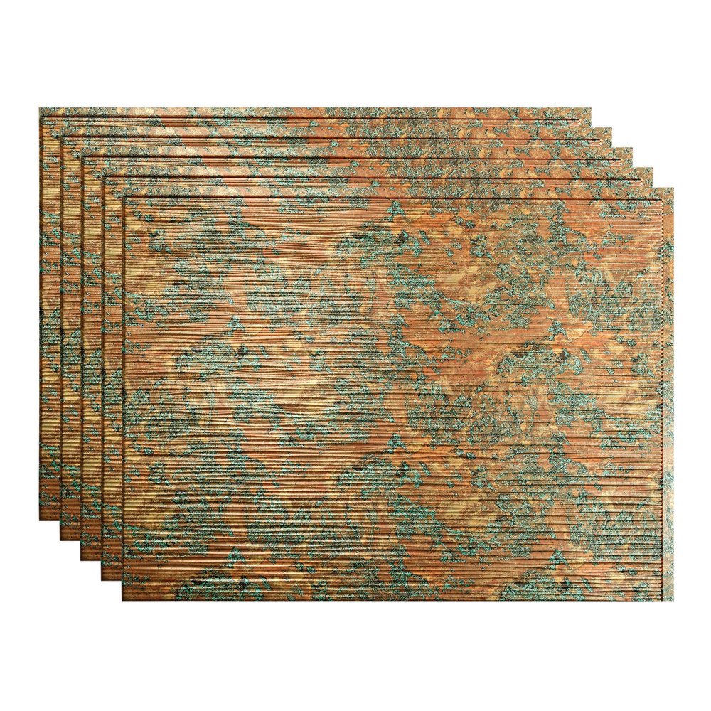 FASDE Ripple Decorative Vinyl 18in x 24in Backsplash Panel in Copper Fantasy (5 Pack)