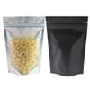 QQ Studio 100PCS Matte Translucent Front Colored Stand-Up Resealable QuickQlick Bags (14x20cm (5.5x7.9"), Translucent/Black) view 1
