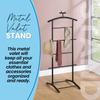 Kings Brand Furniture - Menros Metal Suit Valet Stand, Clothes Rack, Black view 3