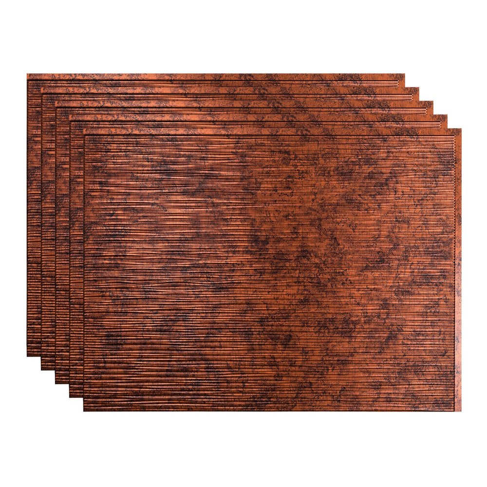 FASDE Ripple Decorative Vinyl 18in x 24in Backsplash Panel in Moonstone Copper (5 Pack)