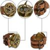Vintage Nautical Steampunk Sundial Compass Wrist Watch W/Leather Bracelet view 4