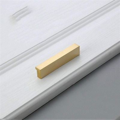 Geeyu Gold Cabinet Handles, Brass Furniture Handles Gold Cabinet Door Drawer Wardrobe Dresser Pulls Knobs Cabinet Pulls Kitchen Handle (Color : Pitch Size 64mm)