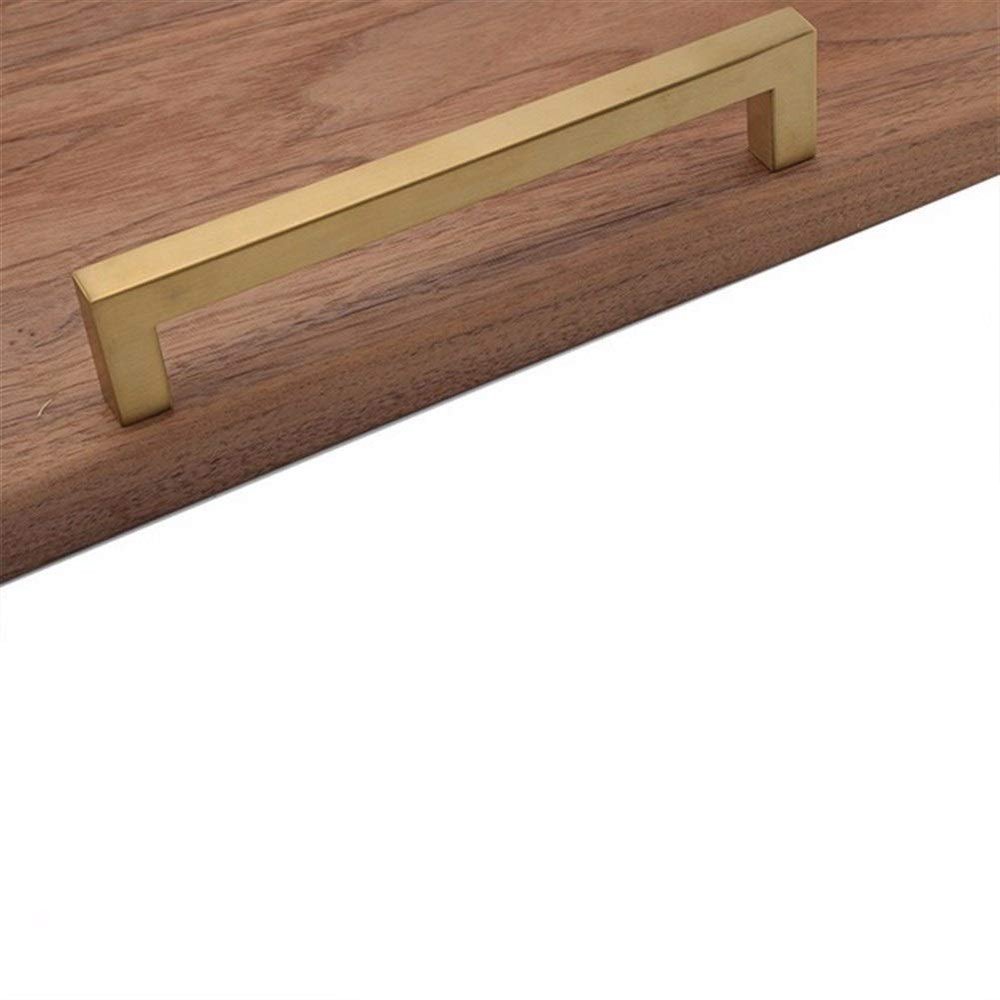 Geeyu Gold Cabinet Handles, New Golden Brass Kitchen Cabinet Handles Modern Dresser Pulls Door Handles and Knobs Square Furniture Hardware (Color : A7)
