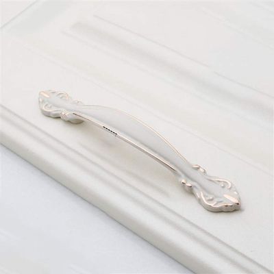 Geeyu Copper Handles, European Zinc Alloy Cabinet Handles Drawer Knobs Kitchen Cupboard Handles Door Pulls White Black Furniture Handle Hardware (Color : Ivory White 128mm)