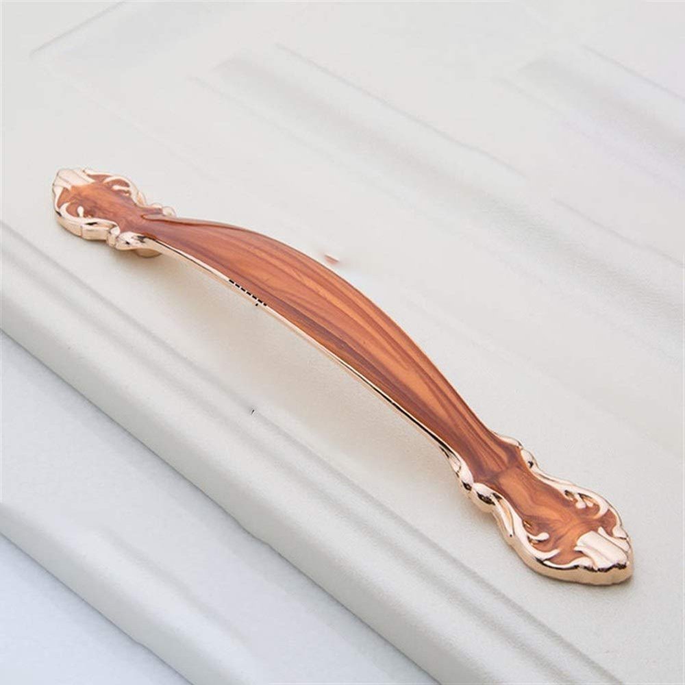 Geeyu Copper Handles, European Zinc Alloy Cabinet Handles Drawer Knobs Kitchen Cupboard Handles Door Pulls White Black Furniture Handle Hardware (Color : Amber red 128mm)