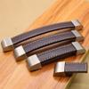 Geeyu File Cabinet Handles, Zinc Alloy Leather Handles for Furniture Cabinet Knobs Chest Drawer Suitcase Handle and Pulls Black Brown Kitchen Handles (Color : Brown 128mm) view 3