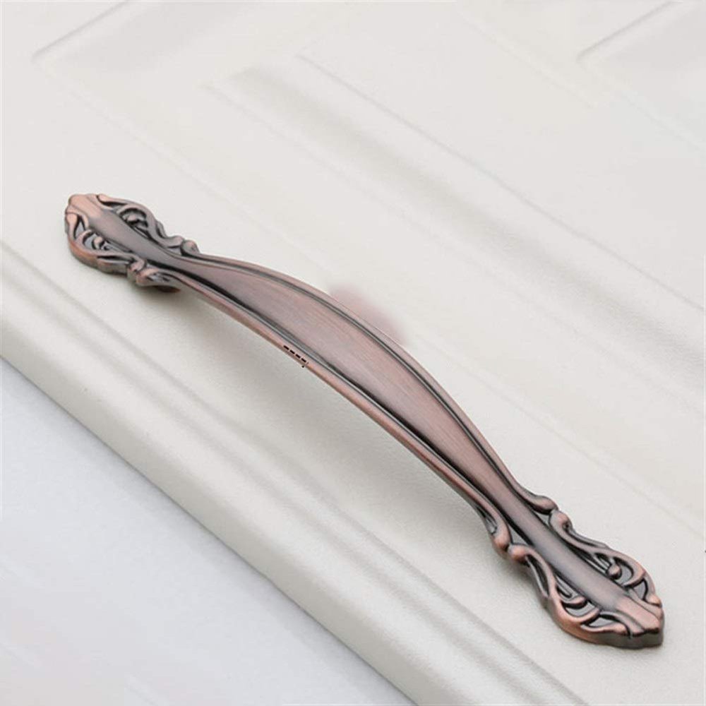 Geeyu Copper Handles, European Zinc Alloy Cabinet Handles Drawer Knobs Kitchen Cupboard Handles Door Pulls White Black Furniture Handle Hardware (Color : AB 128mm)