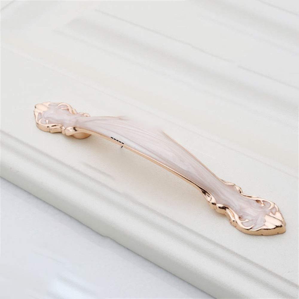 Geeyu Copper Handles, European Zinc Alloy Cabinet Handles Drawer Knobs Kitchen Cupboard Handles Door Pulls White Black Furniture Handle Hardware (Color : Amber White 96mm)