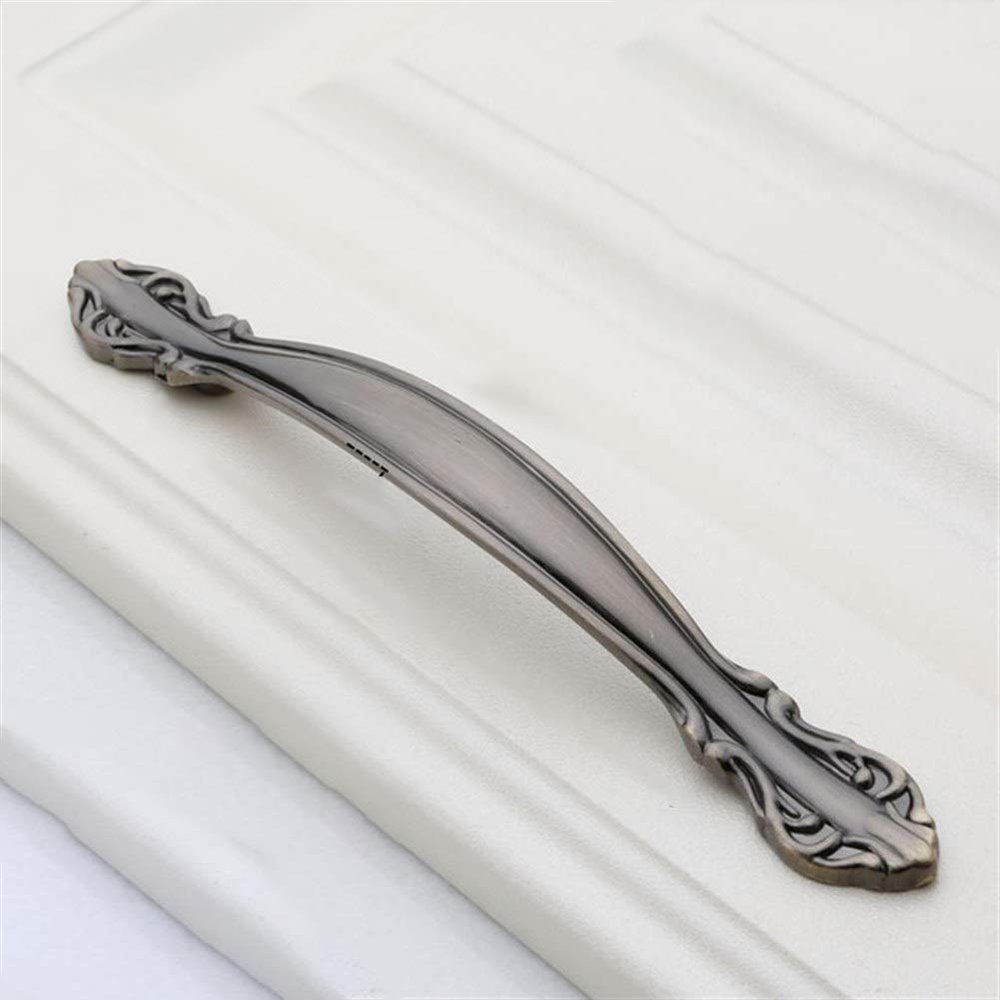 Geeyu Copper Handles, European Zinc Alloy Cabinet Handles Drawer Knobs Kitchen Cupboard Handles Door Pulls White Black Furniture Handle Hardware (Color : AC 128mm)