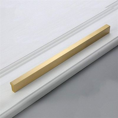 Geeyu Gold Cabinet Handles, Brass Furniture Handles Gold Cabinet Door Drawer Wardrobe Dresser Pulls Knobs Cabinet Pulls Kitchen Handle (Color : Pitch Size 200mm)