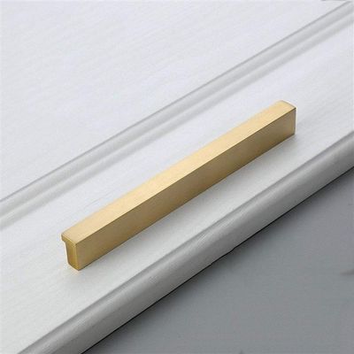 Geeyu Gold Cabinet Handles, Brass Furniture Handles Gold Cabinet Door Drawer Wardrobe Dresser Pulls Knobs Cabinet Pulls Kitchen Handle (Color : Pitch Size 128mm)