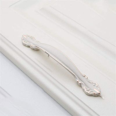 Geeyu Copper Handles, European Zinc Alloy Cabinet Handles Drawer Knobs Kitchen Cupboard Handles Door Pulls White Black Furniture Handle Hardware (Color : Ivory White 96mm)