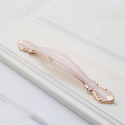 Geeyu Copper Handles, European Zinc Alloy Cabinet Handles Drawer Knobs Kitchen Cupboard Handles Door Pulls White Black Furniture Handle Hardware (Color : Amber White 128mm)