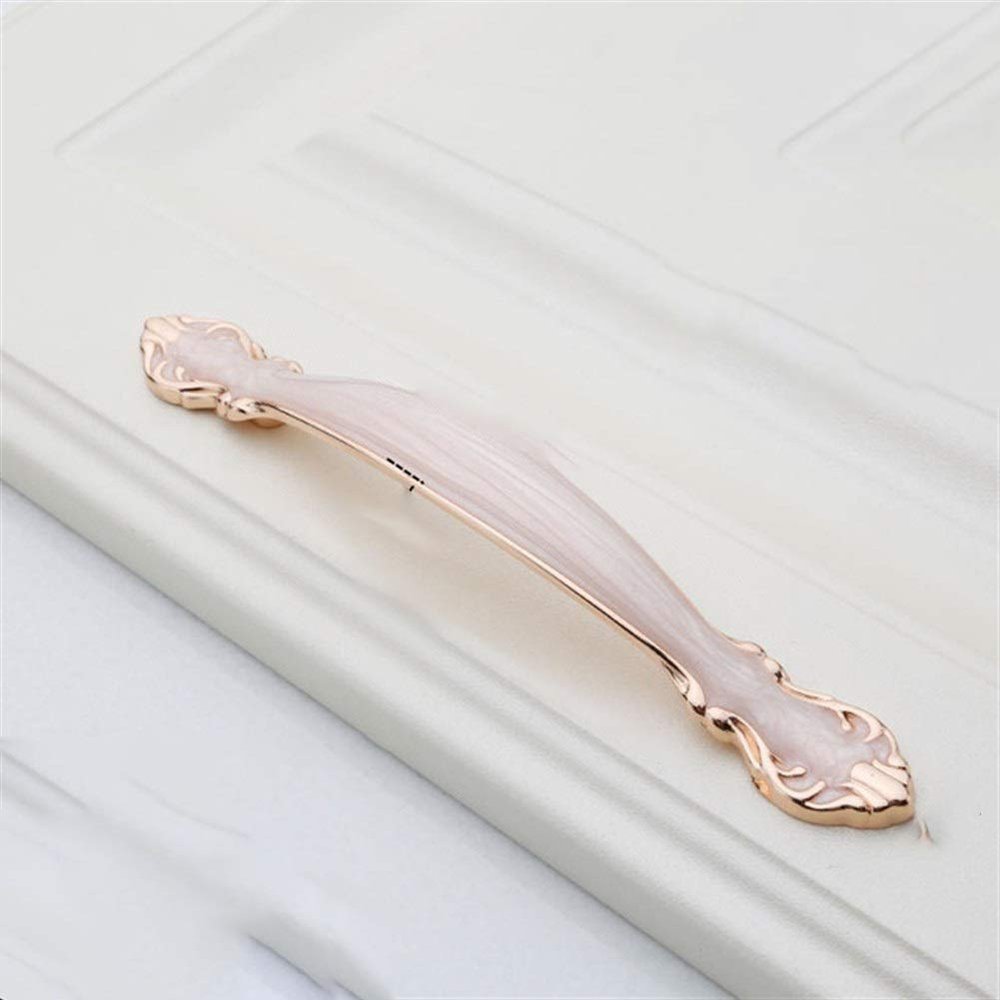 Geeyu Copper Handles, European Zinc Alloy Cabinet Handles Drawer Knobs Kitchen Cupboard Handles Door Pulls White Black Furniture Handle Hardware (Color : Amber White 128mm)