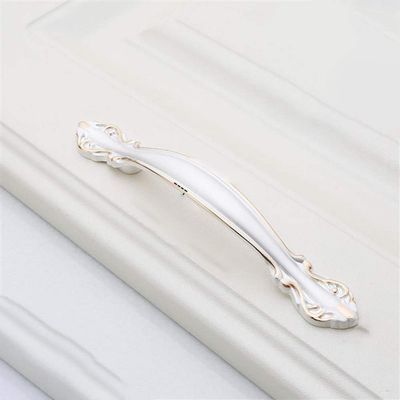 Geeyu Copper Handles, European Zinc Alloy Cabinet Handles Drawer Knobs Kitchen Cupboard Handles Door Pulls White Black Furniture Handle Hardware (Color : Silver 96mm)