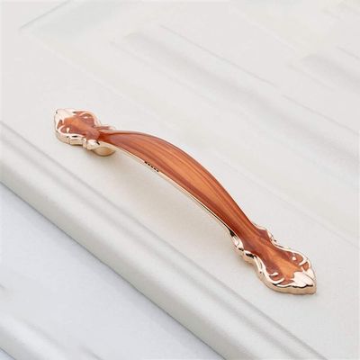 Geeyu Copper Handles, European Zinc Alloy Cabinet Handles Drawer Knobs Kitchen Cupboard Handles Door Pulls White Black Furniture Handle Hardware (Color : Amber red 96mm)