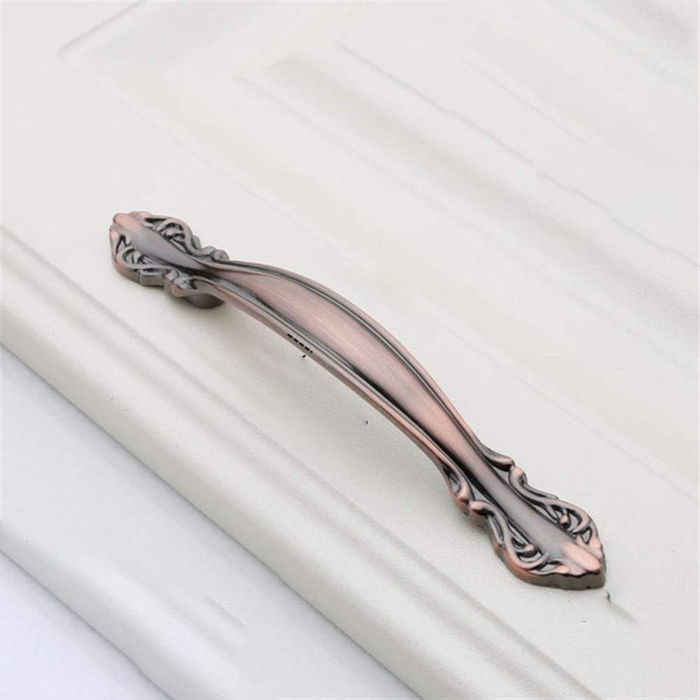 Geeyu Copper Handles, European Zinc Alloy Cabinet Handles Drawer Knobs Kitchen Cupboard Handles Door Pulls White Black Furniture Handle Hardware (Color : AC 96mm)