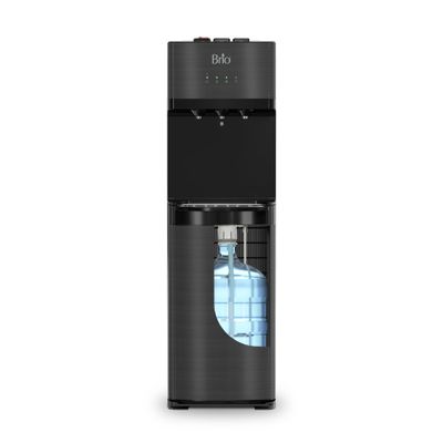 Brio Self Cleaning Bottom Loading Water Cooler Water Dispenser Black Stainless Steel - 3 Temperature Settings - Hot, Room & Cold Water