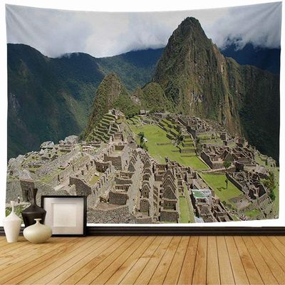 Starookc Tapestry Lama Cuzco Inca Alpaca Machu Cusco Sightseeing Picchu Mist Mountain Peru Nature Parks Outdoor Cool Tapestry Wall Tapestry for Bedroom Wall Decor 60x50 Inch