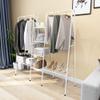 Albearing Metal Garment Rack Clothes Rack with Top Rod and Lower Storage Shelf Clothes Rack (White) view 1