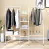 Albearing Metal Garment Rack Clothes Rack with Top Rod and Lower Storage Shelf Clothes Rack (White) view 2