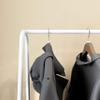 Albearing Metal Garment Rack Clothes Rack with Top Rod and Lower Storage Shelf Clothes Rack (White) view 3