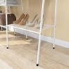 Albearing Metal Garment Rack Clothes Rack with Top Rod and Lower Storage Shelf Clothes Rack (White) view 4