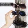 J JACKCUBE DESIGN Rustic Wood Wall Mounted Sunglasses Storage Organizer 10 Eyeglasses Holder Display Rack Set of 2 with 5 Metal Hooks on Each Holder -MK691A view 3