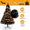 VINGLI 6ft Halloween Black Artificial Christmas Tree w/ 1,600 Branch Tips, Holiday Decorations Indoor Outdoor for Home Office Party view 4