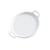 Baking Tray Ceramics Pan Stripe Round Bowl Kitchen Tools For Oven, Cake, Pie, Pizza, Fridge, Freezer & Dishwasher Safe (Color : White, Size : 20cm) view 1