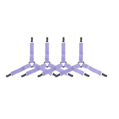 4Pcs/Set Bed Sheet Elastic Grippers Belt Fastener Bed Sheet Clips Mattress Cover Blankets Holder Home Textiles Organize Gadgets (Purple)