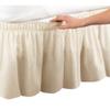 Amuze Bedding Eay Fit Elastic Wrap Around Ruffled Bed Skirt Recron 600 Thread Count(Ivory, Full XXL, Drop Length 12 Inches) view 1
