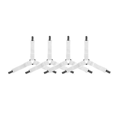 4Pcs/Set Bed Sheet Elastic Grippers Belt Fastener Bed Sheet Clips Mattress Cover Blankets Holder Home Textiles Organize Gadgets (White)