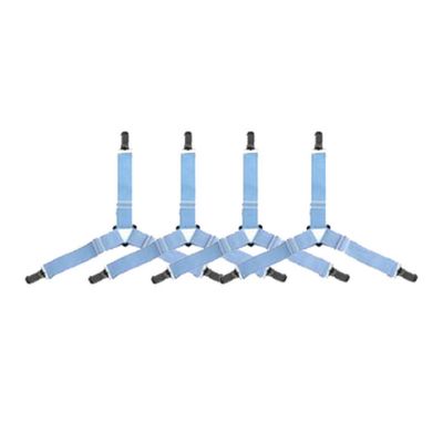 4Pcs/Set Bed Sheet Elastic Grippers Belt Fastener Bed Sheet Clips Mattress Cover Blankets Holder Home Textiles Organize Gadgets (Blue)