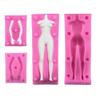 2 Packs Man Woman Male Female Body Model Dolls Silicone Fondant Molds Plaster Clay Mold Chocolate Biscuit Sugar Craft Ice Mould DIY Cake Decorating Supplies Baking Tools view 3